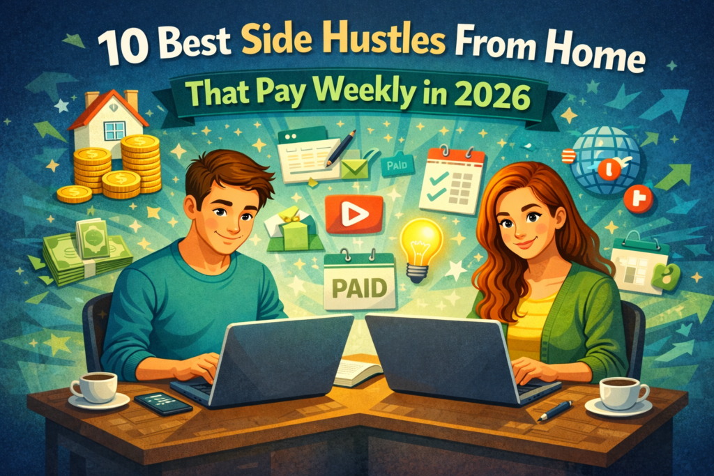 10 Best Side Hustles From Home That Pay Weekly in 2026